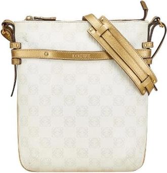 Loewe Pre-owned Cross Body Bags, female, White, Size: ONE SIZE Pre-owned Leather shoulder-bags