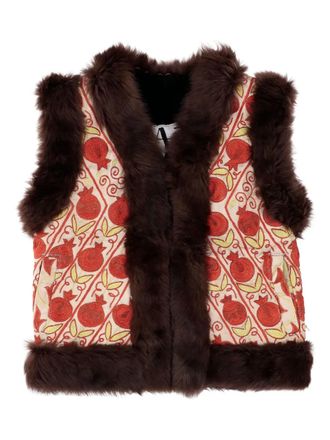 Zazi trimmed gilet - Brown