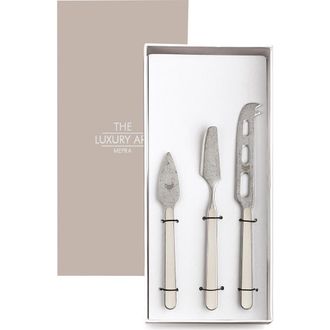 Mepra Fantasia Pewter Cheese Knives - 3 Pieces in Turtle Dove at Nordstrom