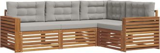 vidaXL Conjunto De Sof&aacute;s De Exterior 4 Uds. Gris Natural Y Claro Vidaxl
