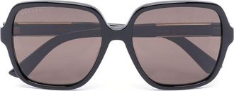 Gucci square-frame sunglasses - unisex - Acetate - 58 - Black