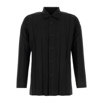 Issey Miyake Casual Shirts, male, Black, Size: M Edge Ensemble Shirt