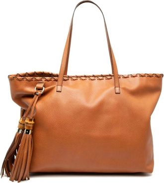 Gucci Pre-owned Tote Bags, female, Brown, Size: ONE SIZE Pre-owned Leather Tote Bag