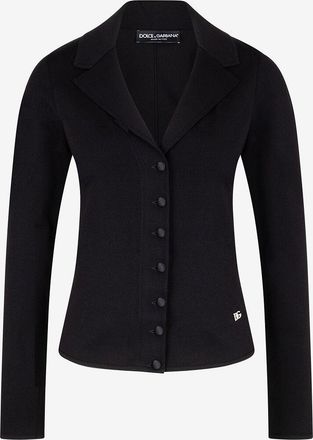 Dolce & Gabbana Kurze Hemdjacke aus Milanostrick DG