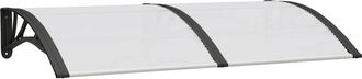 vidaXL Marquesina Puerta Policarbonato Negro Y Transparente 150x75 Cm Vidaxl