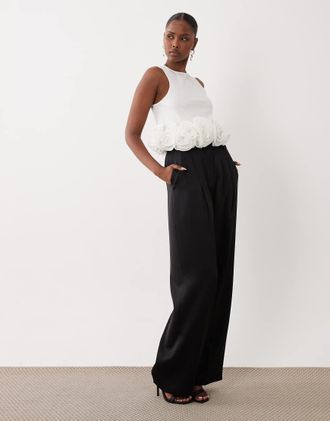 Asos Canotta bianca con volant-Bianco