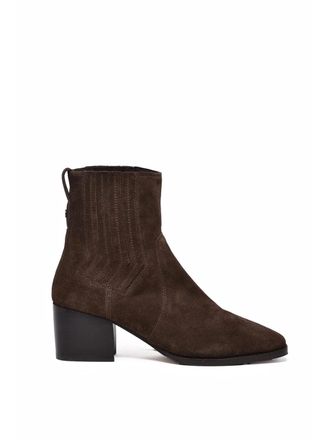 Janet & Janet Brown Suede Stitch Ankle Boots
