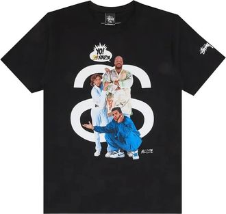 St&uuml;ssy Deadstock graphic print raps T-shirt - men - Fabric - M - Black