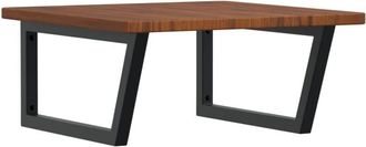 vidaXL Vidaxl - Estante de lavabo de pared de acero y madera maciza de roble