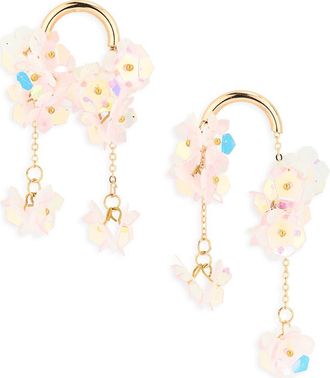 Natasha Beaded Flower Drop Earrings in Gold/Pink at Nordstrom Rack