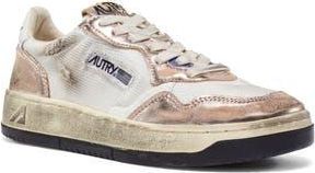 Autry Retro Low Sneaker in White Suede/Pink Mesh at Nordstrom Rack, Size 10Us / 40Eu