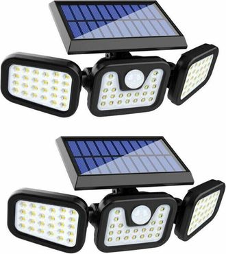 Infinite Luces Solares Para Exteriores (paquete De 2), 74 Led, Resistentes Al Agua Ip65, Iluminaci&oacute;n Gran Angular De 360&deg;, Luz Solar Con Sensor De Movimiento, 