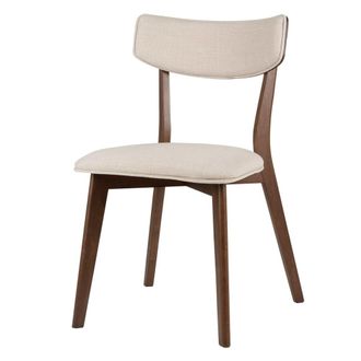 Koketto Home Silla de comedor con estructura de nogal y asiento beige