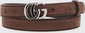Gucci Cintura GG Marmont in pelle scamosciata con fibbia monogram