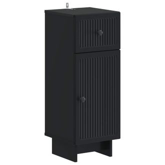vidaXL Armario De Almacenamiento Para Ba&ntilde;o Ede Negro 30 X 31 X 80 Cm Vidaxl