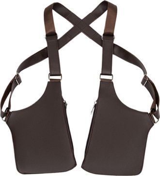 Generic Underarm Shoulder Bag for Men, Multifunctional Hidden Underarm Double Shoulder Bag, Adjustable Retro PU Leather Shoulders Armors, Anti Pickpocket Acce