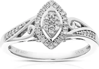 Vir Jewels 1/5 cttw Lab Grown Diamond Ring in Sterling Silver For Women