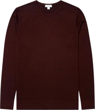 Sunspel Maglione girocollo in lana merino - - Knitwear - Uomo - Rosso - L