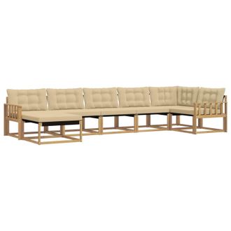 vidaXL Conjunto De Sof&aacute;s De Exterior Con Coj&iacute;n 7 Pcs Y Beige Vidaxl