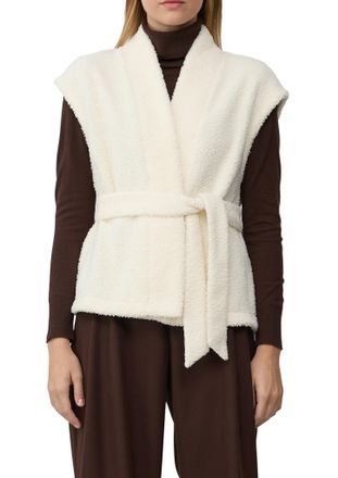 s.Oliver Strickweste S.OLIVER, Damen, Gr. 46, creme, Strick, Obermaterial: 90% Polyester, 10% Viskose, unifarben, regular fit normal, Westen Strickweste, mit B