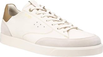 Ecco Mens Street Lite Sneaker In Limestone/limestone/nutmeg Brown