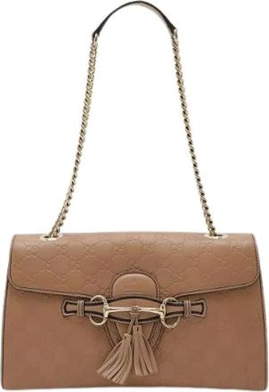 Gucci Pre-owned Shoulder Bags, female, Beige, Size: ONE SIZE Pre-owned Vintage Shoulder Bag