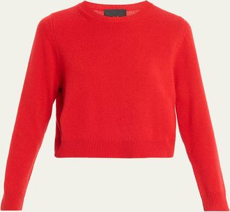 Nili Lotan Venus Dark Rust Cashmere Crop Sweater