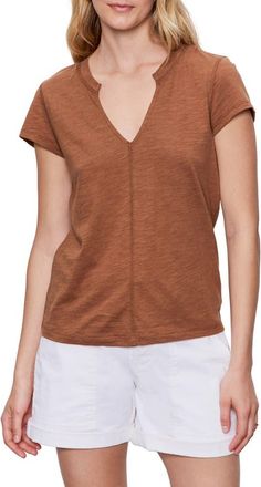 Sanctuary The New Girl Split Neck T-Shirt in Sepia at Nordstrom Rack, Size Xx-Small