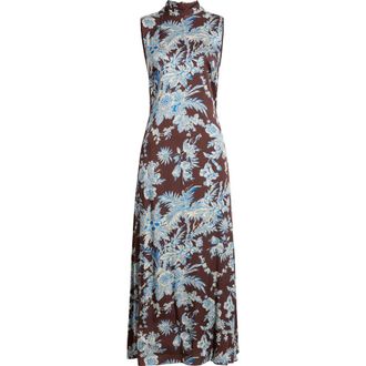 Elie Tahari The Sonja Sleeveless A-Line Dress in Floral Earth Print at Nordstrom, Size 16