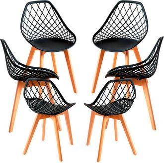 Regalos Miguel Packs Sillas Comedor - Pack 6 Sillas Deli - Negro