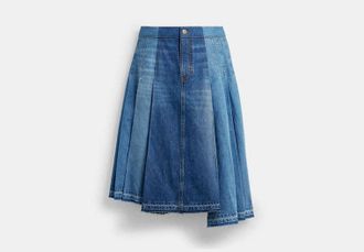 Coach Maxi Denim Skirt In Organic Cotton