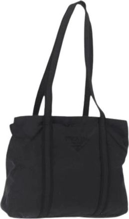 Prada Pre-owned Tote Bags, female, Black, Size: ONE SIZE Pre-owned Nylon Tote Bag