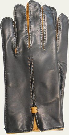 Guanti Giglio Fiorentino Two-Tone Napa Leather Gloves