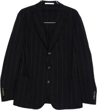 Eleventy Nadelstreep Single-Breasted Pak - Heren - Business blazers - Blauw - XL - Katoen - Kostuums
