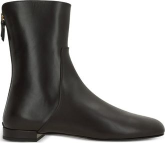 Giorgio Armani squared 10 corso como boots - women - Leather/Leather - 38.5 - Brown