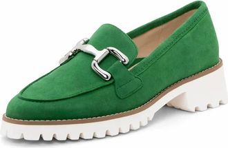Ara Womens Kiana Buckle Chunky Sole Loafer In Grass Kid Suede