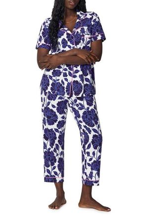 Bedhead Pajamas Print Stretch Organic Cotton Jersey Crop Pajamas in Angelina Floral at Nordstrom, Size X-Small