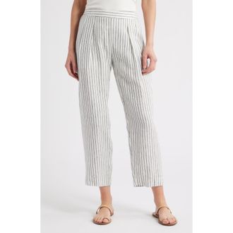 Nation Ltd Grayson Stripe Linen Pants in Linen Stripe at Nordstrom Rack, Size Large