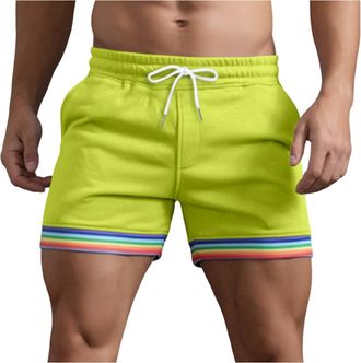 Generic Pride Month 2024 Mens Shorts Rainbow Shorts Men LGBTQI+ Mens Swim Trunks Swimming Shorts Board Shorts Cotton Beach Shorts Gay Pride Clothing Rainbow P