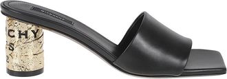 Givenchy Tape Heeled Mules - Dames - Muiltjes - Zwart - 37 EU - Leer - Schoenen