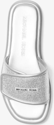 Michael Kors Suki Embellished Metallic Slide Sandal