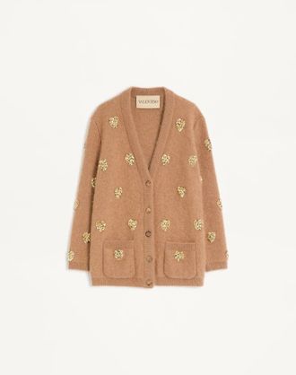 Valentino Cardigan Ricamato Donna CAMMELLO/ORO XS