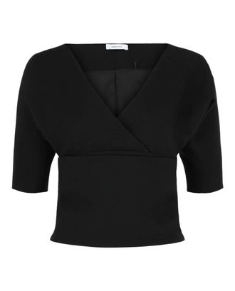 Ferragamo Womens Layered Wool-Blend Blouse In Black