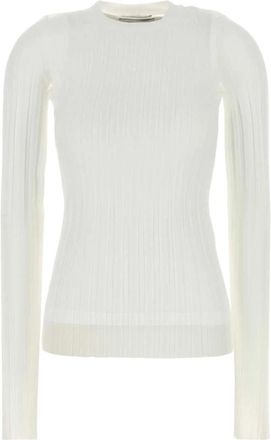 Sportmax Acino 1234 Top - Dames - Ronde hals truien - Wit - XS - Polyester - Truien & Vesten