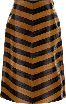 Fendi Gonna bicolore - Marrone