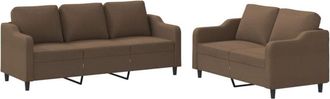 vidaXL Vidaxl - Juego De Sof&aacute;s Con Cojines 2 Piezas Tela Marr&oacute;n