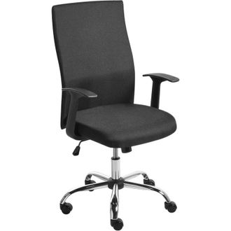 Beliani Office Chair Black Fabric Upholstery Swivel Desk Computer Adjustable Seat Reclining Backrest ZUNO