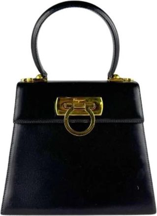 Ferragamo Pre-owned Handbag - Dames - Vintage Handtas - Zwart - ONE Size - Leer - Vintage