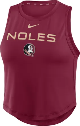 Nike Florida State One Nike Womens Dri-Fit Cropped Tank Top in Red | 035469XFTN-7LB