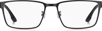 HUGO BOSS 57mm Rectangular Optical Glasses in Matte Black at Nordstrom